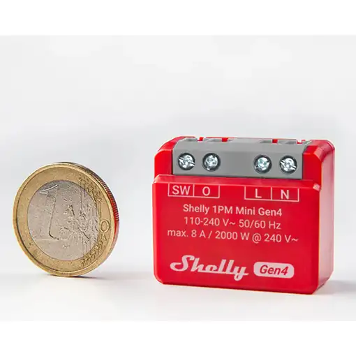 Shelly 1PM Mini Gen4 Interruptor inteligente Rojo