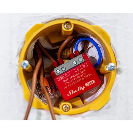 Shelly 1PM Mini Gen4 Interruptor inteligente Rojo