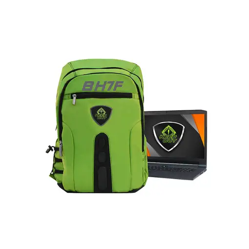 KeepOut BK7F mochila Negro, Verde Imitación piel, Nylon