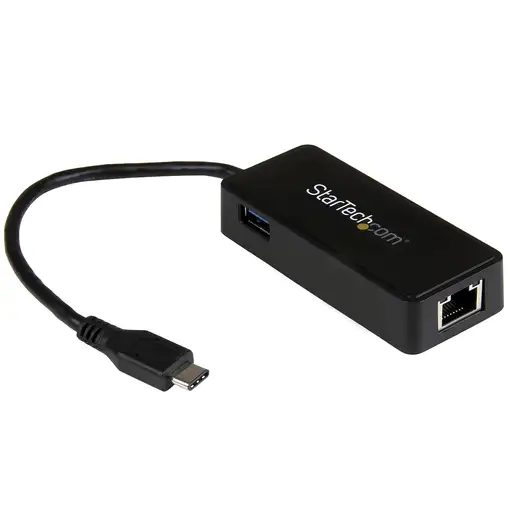 StarTech.com Adaptador de Red Gigabit USB-C con Puerto USB Extra - Negro
