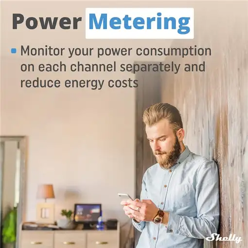 Shelly 2PM Gen3 Interruptor inteligente 2P Negro