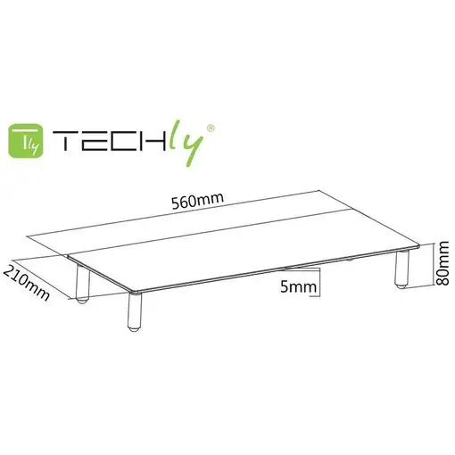 Techly ICA-MS 461 soporte para monitor 81,3 cm (32") Escritorio Transparente