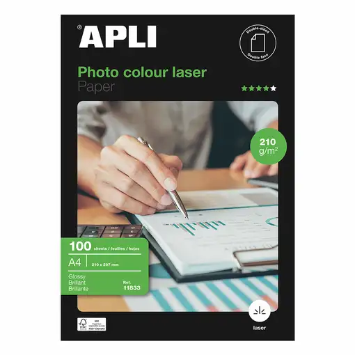 APLI 11833 papel fotográfico Blanco Brillo