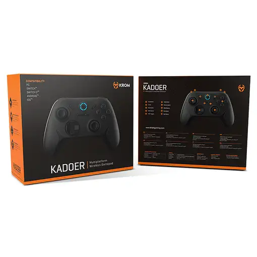 Krom Kadoer Negro Bluetooth/USB Palanca de mando Digital Android, Nintendo Switch,