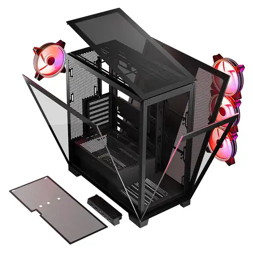 Modecom Volcano SPACE APEX ARGB MIDI USB 3.0 X 2 CYPE-C - AT Midi Tower Negro