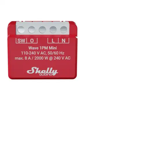 Shelly Qubino Wave 1PM Mini Interruptor inteligente Rojo