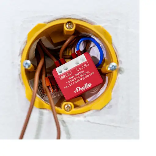 Shelly Qubino Wave 1PM Mini Interruptor inteligente Rojo