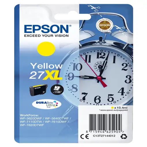 Epson Alarm clock Singlepack Yellow 27XL DURABrite Ultra Ink