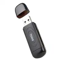 TooQ Lector de Tarjetas USB 3.0, 2 en 1, SD/TF, Negro