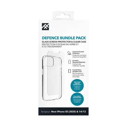 IFROGZ Defence Bundle Pack funda para teléfono móvil 15,5 cm (6.1") Transparente