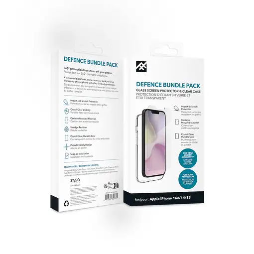 IFROGZ Defence Bundle Pack funda para teléfono móvil 15,5 cm (6.1'') Transparente