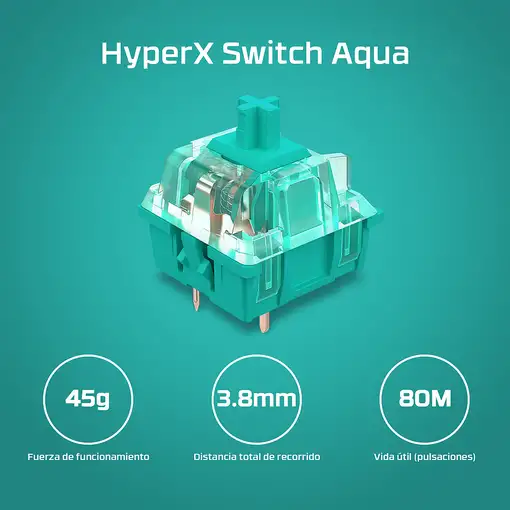 Teclado mecánico gaming HyperX Alloy Origins Core PBT HX azul