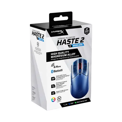 HyperX Ratón gaming inalámbrico Pulsefire Haste 2 S azul marino