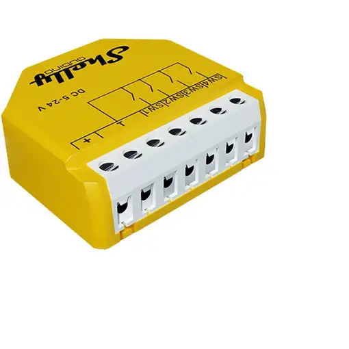 Shelly Qubino Wave i4 DC Interruptor inteligente Amarillo