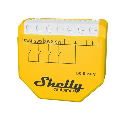 Shelly Qubino Wave i4 DC Interruptor inteligente Amarillo