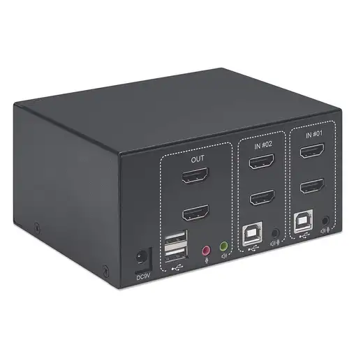 Manhattan Switch KVM HDMI de 2 puertos para dos monitores