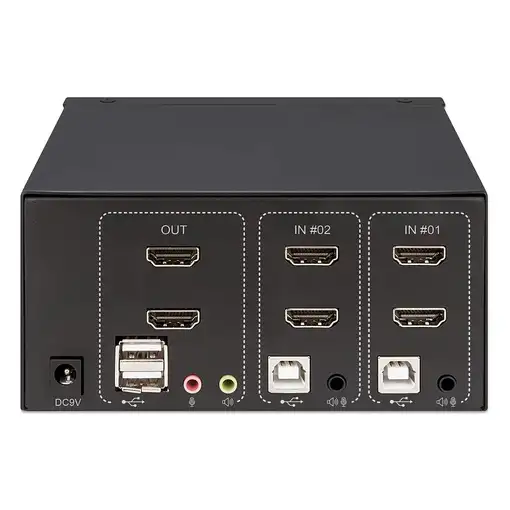 Manhattan Switch KVM HDMI de 2 puertos para dos monitores