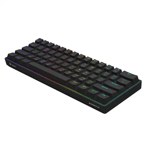Savio BLACKOUT X2 RED teclado Juego USB QWERTY Internacional de EE.UU. Negro