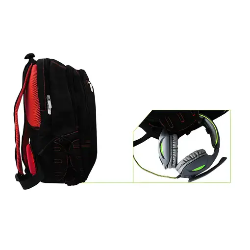 KeepOut BK7R mochila Negro, Rojo Nylon