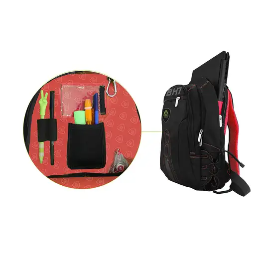 KeepOut BK7R mochila Negro, Rojo Nylon