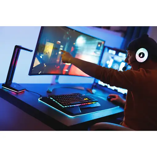 SureFire Silent Flight RGB-680 Alfombrilla de ratón para juegos Negro