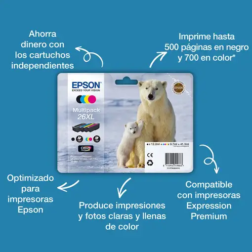 Epson Polar bear Tinta magenta 26 Claria Premium Oso polar
