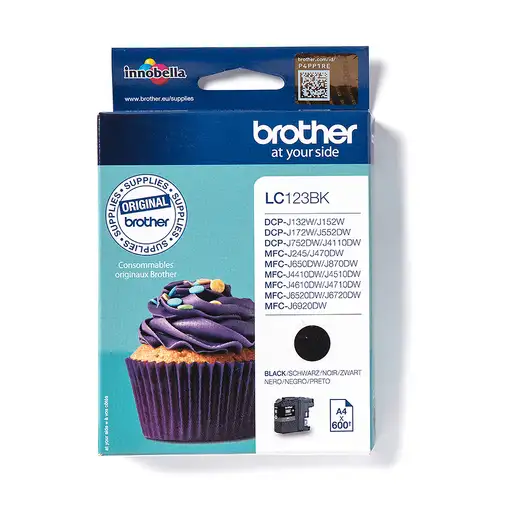 Brother LC123BK cartucho de tinta 1 pieza(s) Original Negro