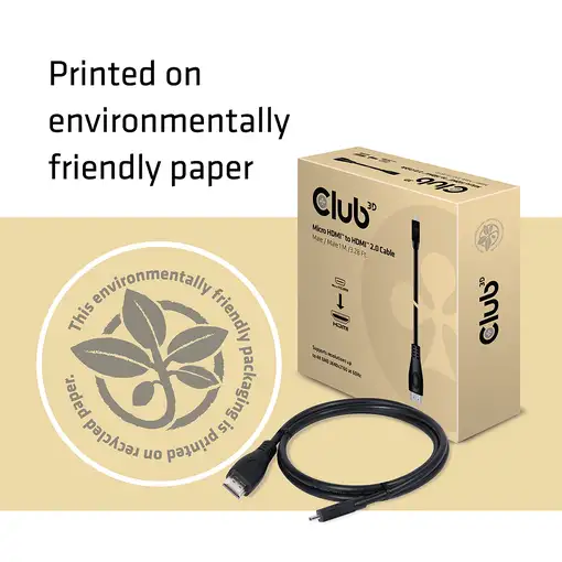 CLUB3D Micro HDMI™a HDMI™ 2.0 4K60Hz Cable 1M