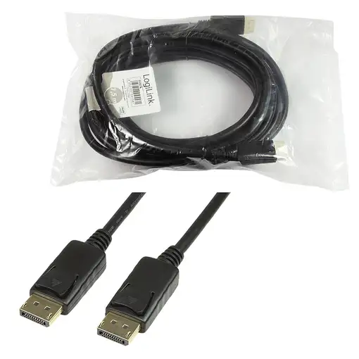 LogiLink CV0076 cable DisplayPort 7,5 m Negro