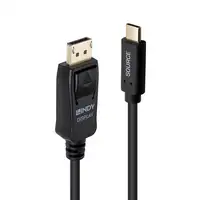 Lindy 43501 adaptador de cable de vídeo 2 m USB Tipo C DisplayPort Negro