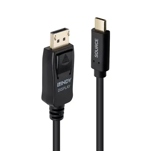 Lindy 43501 adaptador de cable de vídeo 2 m USB Tipo C DisplayPort Negro