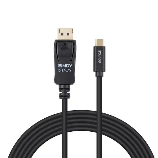 Lindy 43501 adaptador de cable de vídeo 2 m USB Tipo C DisplayPort Negro