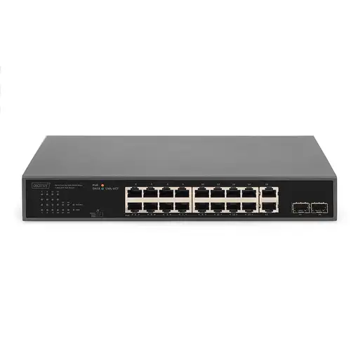 Digitus Conmutador 16+2 puertos 10/100/1000 Mbps + 2 Gigabit SFP PoE