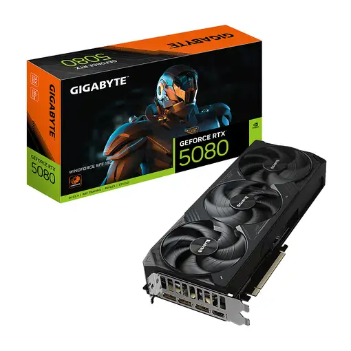 GIGABYTE GeForce RTX 5080 WINDFORCE SFF 16G Tarjeta Gráfica - 16GB GDDR7, 256 bits