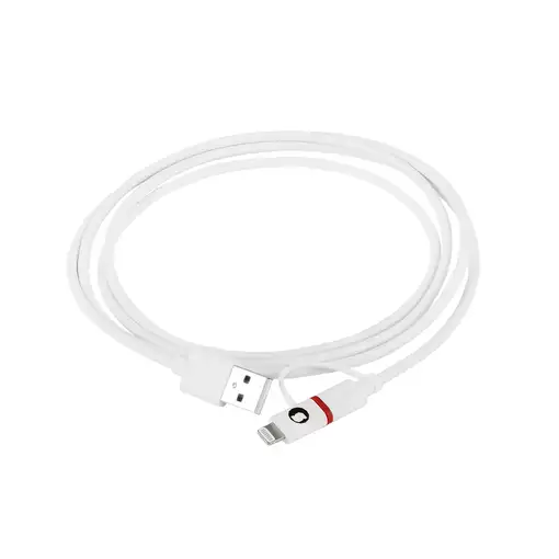 SilverHT Cable Combo MFI - MicroUSB + Lightning 1,5m - Blanco