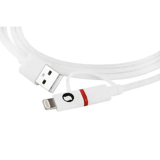 SilverHT Cable Combo MFI - MicroUSB + Lightning 1,5m - Blanco