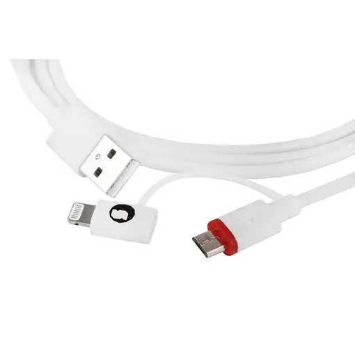 SilverHT Cable Combo MFI - MicroUSB + Lightning 1,5m - Blanco