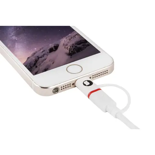 SilverHT Cable Combo MFI - MicroUSB + Lightning 1,5m - Blanco