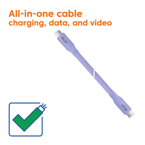 CLUB3D Cable USB C Púrpura