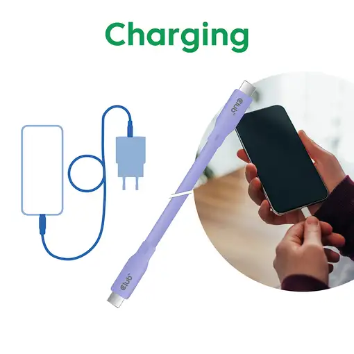 CLUB3D Cable USB C Púrpura