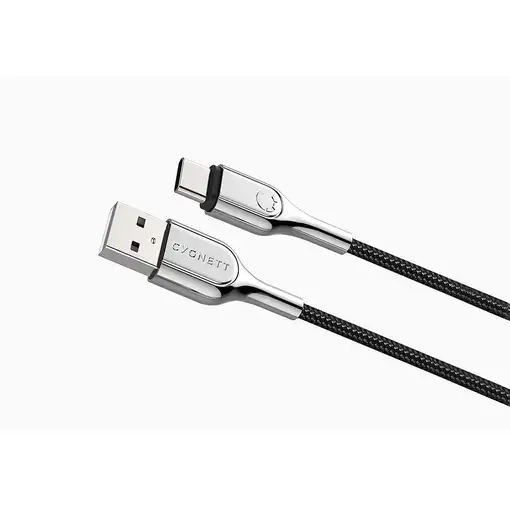 Cygnett CY2681PCUSA cable USB USB 2.0 1 m USB C USB A Negro, Acero inoxidable