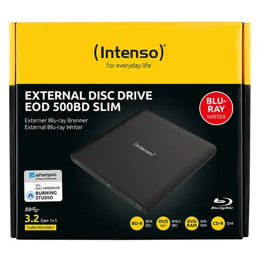 Intenso EOD 500BD Slim unidad de disco óptico Blu-Ray ROM Negro