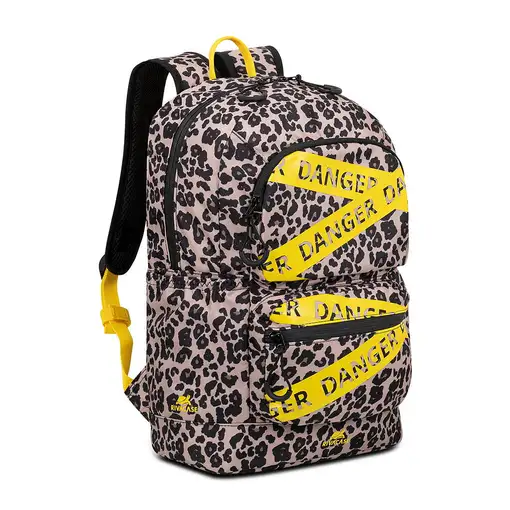 Rivacase Erebus 33,8 cm (13.3") Mochila Beige, Negro, Amarillo