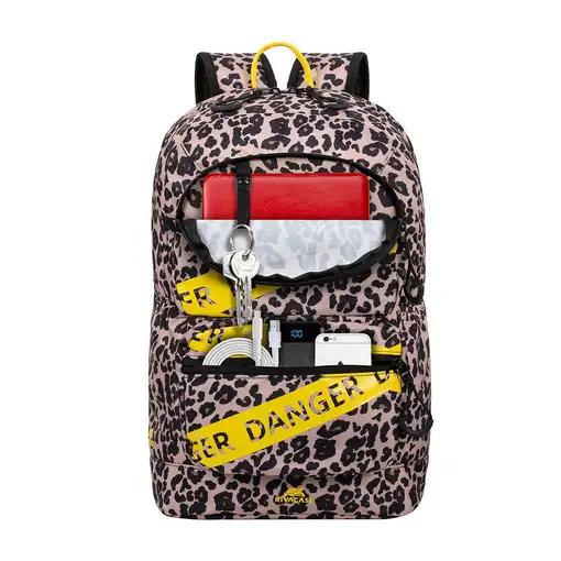 Rivacase Erebus 33,8 cm (13.3") Mochila Beige, Negro, Amarillo