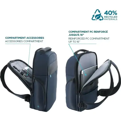Mobilis 005045 mochila Mochila informal Negro, Marina Poliéster