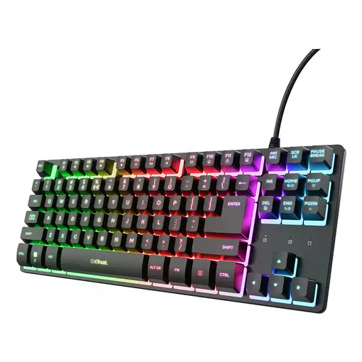 Trust GXT 833 Thado TKL teclado Juego USB QWERTY Inglés de EE. UU. Negro