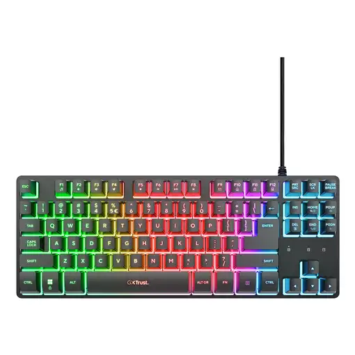 Trust GXT 833 Thado TKL teclado Juego USB QWERTY Inglés de EE. UU. Negro