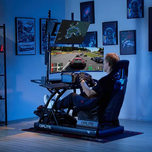 Oplite OP-R8-SMSB soporte para monitor 144,8 cm (57") Escritorio Negro