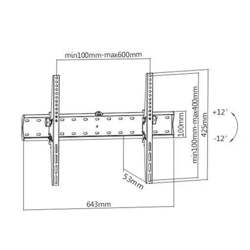 Gembird WM-70T-02 soporte para TV 177,8 cm (70") Negro