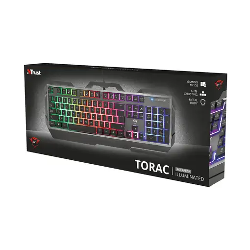 Trust GXT 856 Torac teclado Juego USB QWERTY Español Negro